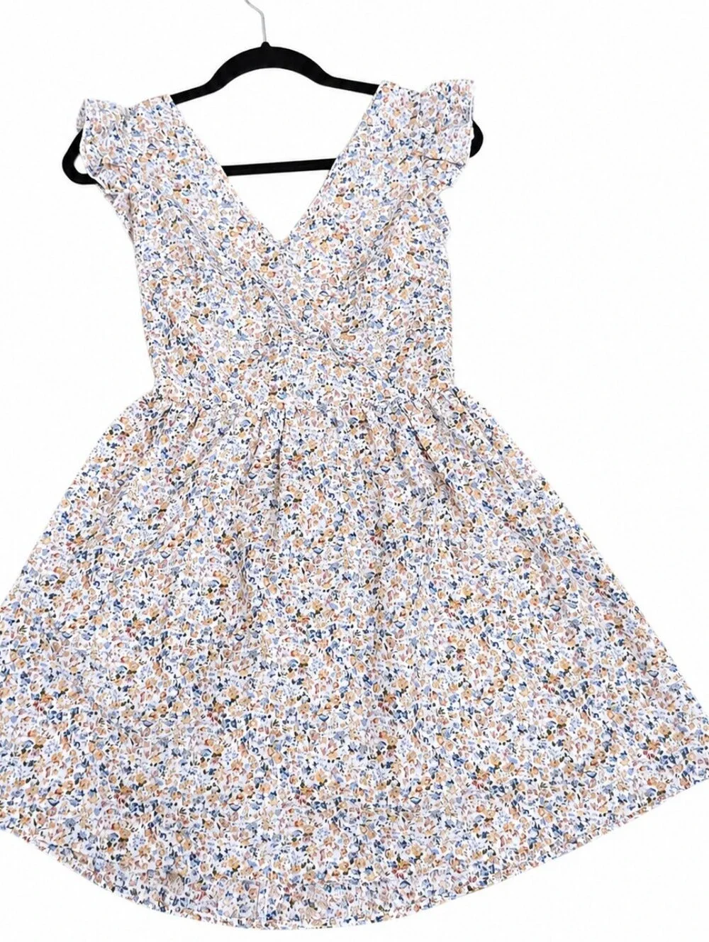 SHEIN Ditsy Floral Ruffle Tie Back Mini Dress Size S - Picture 3 of 7